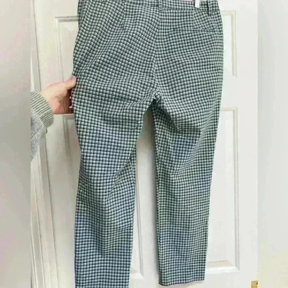 Theory straight leg cropped checkered Corpcore pant mid weight structured size 8 - Picture 6 of 7